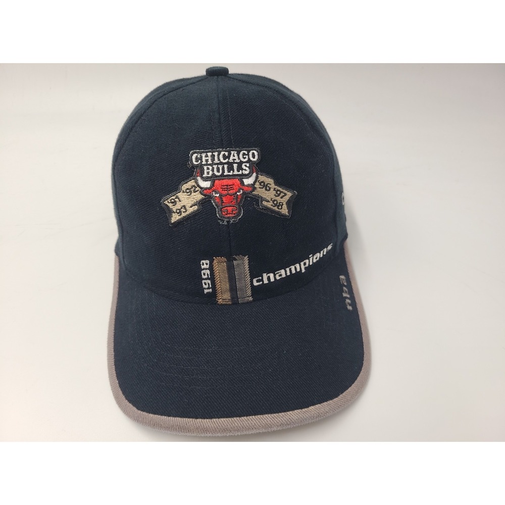 Vintage Chicago Bulls 1998 Champions Logo 7‎ Adjustable (Fits Small) Hat Cap NBA